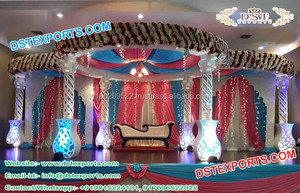 Diseño imperial Ceremonia DE BODA Mandap Grand Mandap para matrimonio hindú Mariposa dorada Boda Mandap Fabricante EE. UU. - Product Image 4