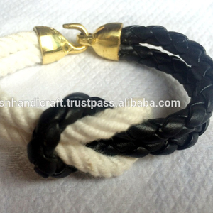 Bracelet en corde tressée fait main, signifiant bonheur fait main - Product Image 1