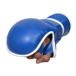 ถุงมือ MMA หนังแท้แบบไทยถุงมือต่อยมวยครึ่งนิ้วกำหนดโลโก้ได้เอง - Product Image 1