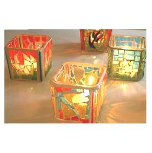 Candelabro votivo de vidrio, soporte de tela de mosaico de vidrio, nuevo diseño - Product Image 4