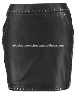 Vente en gros en vrac Nouvelle conception d'hiver Jupe en cuir doré unie sexy pour femmes grande taille avec broderie Respirante Personnalisable - Product Image 6