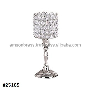 Bougeoir en cristal et en métal, chandelier à utiliser pour la décoration de mariage - Product Image 1