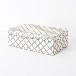 Armoire en bois de luxe indienne faite à la main boîte à bijoux incrustée d'os personnalisée pour Villa chambre à coucher salon meubles de maison décoratifs - Product Image 1