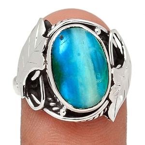 Anillo de piedras preciosas de ópalo azul peruano 925 anillo de plata esterlina sólida personalizado piedra preciosa Natural bisel ajustable gota anillo de corte ovalado - Product Image 1