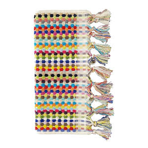 Toalla pequeña de cocina de mano a cuadros con pompón turco, Peshkir, Pestemal/toallas de mano decorativas para casa Multicolor - Product Image 1