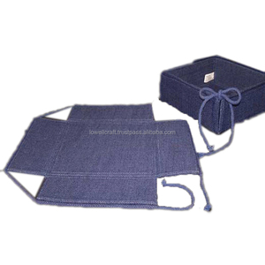 <b>Red</b> Non-Woven Fabric 7 Inch Storage Basket with <b>Bow</b> Decoration for Daily Use - Product Image 4