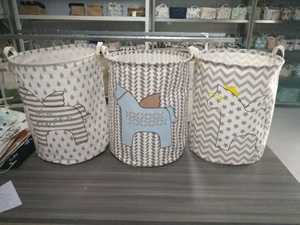 High Quality Large Cotton Canvas Storage <strong>Foldable</strong> <strong>Laundry</strong> <strong>Basket</strong> with Custom logo - Product Image 4