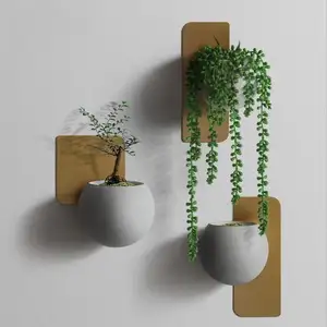 Vaso de ar de concreto redondo para plantador, suculentas modernas de plantador, decoração urbano, cactos, plantador de parede