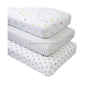 Drap de berceau 100% coton biologique des fabricants indiens personnalisés drap-housse pour berceau en coton doux - Product Image 1