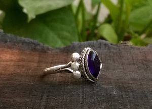 2021 New Design Natural Amethyst Diamond and Pearl Stone <b>Ring</b> Handmade Sterling Silver 925 Indian Style Wholesale Jewelry - Product Image 2