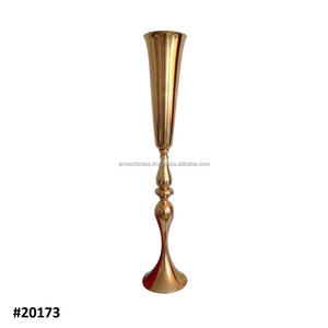 Tradotionl, Trompeta de aluminio, decoración de boda, jarrón de mesa, diseño real, superventas, jarrón de decoración de mesa de Metal de diseñador - Product Image 1