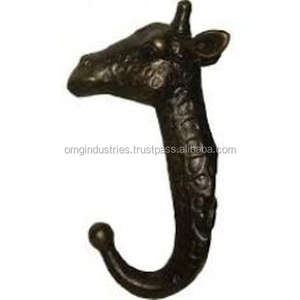 Crochet mural simple en métal en forme de tête d'animal pour chapeaux et manteaux, disponible en gros pour porte-vêtements - Product Image 1