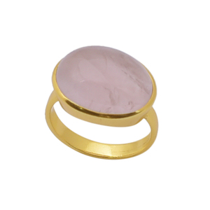 Anillo de joyería de plata de ley 925 chapado en oro con piedras preciosas de cuarzo rosa Anillo clásico de moda para Aniversario de compromiso de boda. - Product Image 1