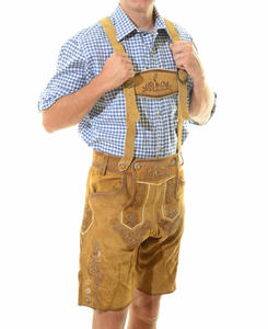 Style unique, Lederhosen bavarois marron doré pour hommes, broderie marron, tenue traditionnelle allemande pour l'Oktoberfest - Product Image 4