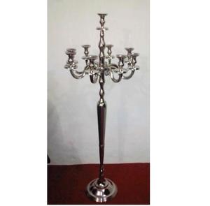 Candelabro alto de plata, piso de boda, Centro de luz, 9 unidades - Product Image 1