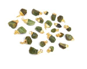 Pierre précieuse brute en péridot naturel plaqué or électrolytique fabrication de bijoux pendentif meilleur cadeau pour la Saint-Valentin - Product Image 6