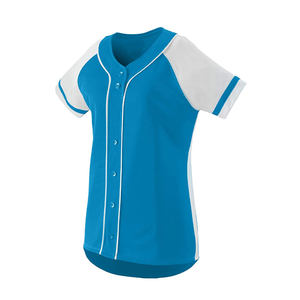 Camiseta de Béisbol Deportiva Personalizada con Sublimación, Cuello en V, 100% Poliéster, Transpirable, Antibacteriana, de Secado Rápido, para Mujer Adulta - Product Image 2