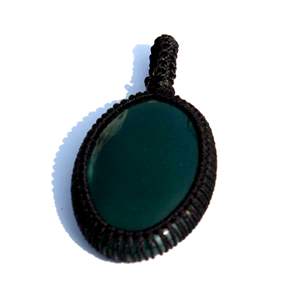 Tendance Diamant Quartz Plaqué Cristal Naturel Pierre De Guérison Classique Vert Onyx Cabochon Pendentif Macramé Cordon Wrap Bouddhisme Cadeau - Product Image 3