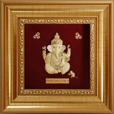 기념품을 위한 24k 금박 예술 3D 코끼리와 Balaji 인도 신