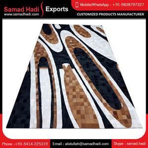 Fabricante de India de alfombras de diseño bordado personalizado de primera calidad Alfombra de cuero de diseñador de larga duración más vendida - Product Image 3