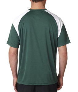 T-shirt personnalisé 100% coton de qualité supérieure pour hommes, rayures à blocs de couleurs respirantes, option grande taille avec conception de logo de sérigraphie - Product Image 4