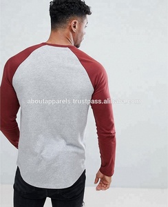 T-shirt 95 coton ample pour hommes, 5 élastiques, tendance, à la mode, longline, avec ourlet incurvé, 2020 - Product Image 2