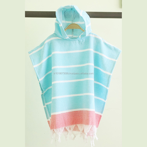 Pestemal <b>Towel</b> Poncho for Kids PNC-TRYB-TRQRED1 <b>Hooded</b> Kids Poncho Collection - Product Image 3