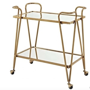 รถเข็นเสิร์ฟอาหารสีทองสำหรับร้านอาหาร บาร์ และโรงแรม - Product Image 6