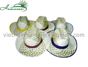 หมวกคาวบอยหญ้าทะเลใบปาล์มพร้อมเชือกอุปกรณ์เสริมหมวกฟางดีไซน์ใหม่ - Product Image 2