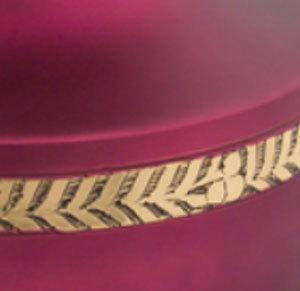 Urn สำหรับเถ้ากระดูกพร้อมสายสีทอง,เคลือบทองเหลืองสำเร็จสีม่วง - Product Image 4