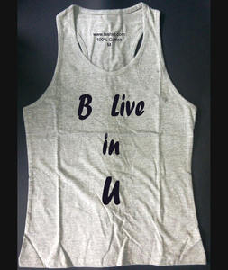 Camiseta sin mangas transpirable de secado rápido Unisex de calidad superior Ropa de gimnasio de algodón fino Impresión de letras de moda Servicio OEM Diseño de jersey liso - Product Image 6