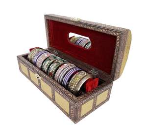 Acabado de cuero ARTIFICIAL dorado, caja de pulsera de 1 rollo hecha a mano de madera/caja de pulsera - Product Image 3