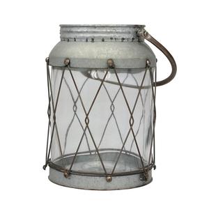 Linterna de vela de Metal galvanizado antiguo rústico - Product Image 1
