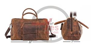 กระเป๋าเดินทางแบบดัฟเฟิลกระเป๋าเดินทางแบบวินเทจหนังแท้ความจุขนาดใหญ่มีซิปแฟชั่นแนวสปอร์ตสมัยใหม่ - Product Image 6