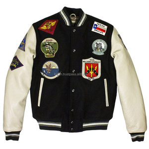 Chaqueta Varsity Personalizada de Lana Melton con Cuello Alto, Chaquetas Letterman de Invierno al por Mayor con Parches de Chenilla Personalizados para Escuelas Secundarias - Product Image 6