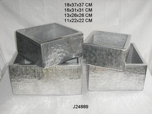 Juego de dos PC de macetas de aluminio en relieve con pulido de espejo Artesanías de metal para el hogar y el jardín para flores y plantas - Product Image 6