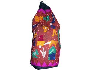 Lowellcraft Bohemian Hip-Hop Cotton <b>Drawstring</b> <b>Backpack</b> with Geometric Pattern for Travel Female Softback Bag Air Cushion Belt - Product Image 1
