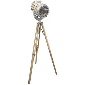 Trípode de madera y metal para lámpara de pie, diseño único, elegante, personalizado, clásico, vintage, estampado de logotipo personalizado, venta al por mayor - Product Image 1