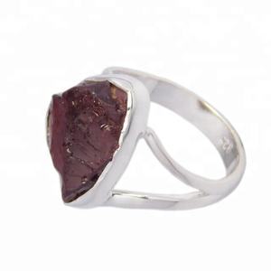 Hermosa moda último diseño 925 plata esterlina granate piedra preciosa eternidad Vermeil anillos hechos a mano joyería de lujo para fiestas - Product Image 2