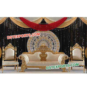 Panneau rond Avec Meubles De Mariage Ensemble D'étape De Mariage Asiatique Meubles Trône Canapé Ensemble - Product Image 1