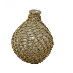 Nouveau design de décoration extérieure de Noël et de maison Lanterne à bougie en corde de jute avec verre Autres bougeoirs et lanternes - Product Image 5