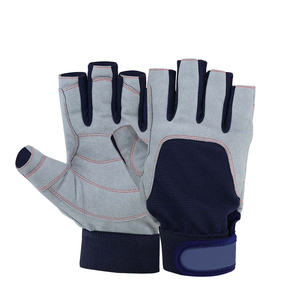 Nouveau Design Voile Gants En Cuir De Chèvre Sport Étanche Aviron Nautisme Surf Gant Fitness Porter Couper Doigt Cuirs Gant - Product Image 1