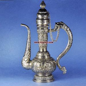 ฮุคก้าทองแดงทำมือสไตล์โบราณ งานศิลปะลายนูนและลายตอกแบบดั้งเดิม สำหรับตกแต่งและสูบบุหรี่ - Product Image 6