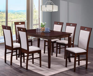 Mesa de pierna de Chili malasio con 6 sillas - Product Image 1