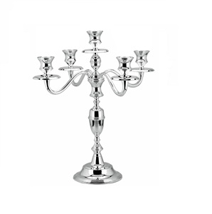 Soporte de vela de aluminio para Decoración de mesa de cena de fiesta de boda soporte de vela de candelabro de tamaño mediano a precio económico - Product Image 1