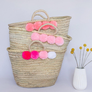 Cesta de Paja Natural Tejida a Mano, Bolso de Paja para el Mercado - Product Image 1