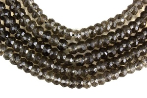 ลูกปัดควอทซ์สโมคกี้ธรรมชาติแบบวงแหวนเหลี่ยมเพชรพลอยขนาดเล็กคริสตัลบำบัดแบบหลวมสำหรับทำสร้อยคอเครื่องประดับ - Product Image 3