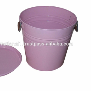Metal Round Bin Container <b>Bucket</b> - Product Image 1