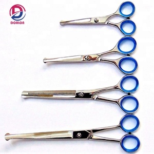 Ciseaux à pointe ronde pour toilettage des animaux de compagnie, 4 pièces, instruments de toilettage pour chiens et chats, minces et courbés, de sécurité - Product Image 2