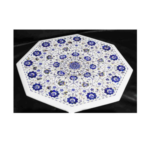 Plateau de Table en marbre blanc poli, de forme octogonale, de meilleure qualité, fait à la main, avec Surface lisse et brillante - Product Image 1